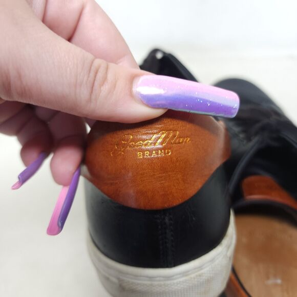 Good Man Brand Mens Sneakers Legend Black Leather Shoes Russell Wilson Italy 12 - Picture 4 of 11